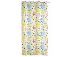 Disney Walt Cortinas de poliÃ©ster con diseÃ±o de Princesas, Color Blanco, Rosa, Azul y Amarillo 140 x 290 cm.