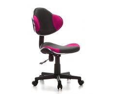 hjh OFFICE 670900 silla escritorio para niños KIDDY GTI-2 tejido negro / rosa ergonómico silla juvenil
