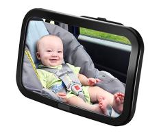 Espejo Retrovisor Coche de VicTsing para Vigilar al Bebé en el Coche, 360° Ajustable Irrompible Interior Espejo Coche Bebé, para Los Asientos de Niños Orientados Hacia Atrás,100% Inastillable