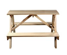 SixBros. Mesa para niños de picnic conjunto de muebles para jardín de madera mesa/banco pino - PTS-186-1/1158