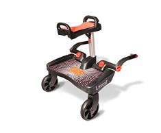 Lascal BuggyBoard Maxi+ Plataforma con sillín infantil y base grande, accesorio para niños de 2 a 6 años (22 kg), compatible con casi todas las sillitas de paseo, negro