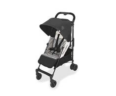 Maclaren Quest arc Silla de paseo - ligero, manillar unido, para recién nacidos hasta los 25kg, Asiento multiposición, suspensión en las 4 ruedas, Negro/Blanco Raya