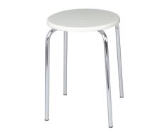 WENKO Taburete de baño - con asiento de madera MDF, MDF, 32 x 42.5 x 32 cm, Blanco