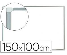Pizarra blanca q-connect lacada magnetica marco de aluminio 150x100 cm.