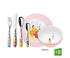 WMF Disney Princesas - Vajilla para niños 6 piezas, incluye plato, cuenco y cuberterÃa (tenedor, cuchillo de mesa, cuchara y cuchara pequeña) (WMF Kids infantil)