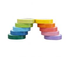 10Rollos Westeng Pegatinas Cintas Decorativas Washi Tape Arco Iris Rollos De Manualidades DIY Papel Cintas Adhesivas