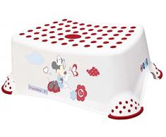 Disney Minnie Mouse bebé niño infantil y taburete de paso dos unidades 14 cm/5.5 "blanco/rosa fuerte plástico 100 kg capacidad antideslizante/superficie de goma antideslizante, seguridad y pies para inodoro/orinal formación portátil