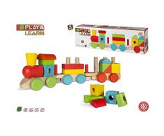 Tren de madera con bloques encajables