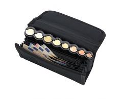 HMF 48811-02 Bolso de Camarero, Monedero de Camarero, incl. Cambiador de Monedas para Euros con Cinturón de Transporte y Cremallera Bolsillo, 20,5 x 6,5 x 10 cm, negro