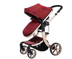 GAOJI Set - Silla de Paseo, 3 Piezas de capazo, Sillita y Grupo 0+, Negro/Gris Rojo