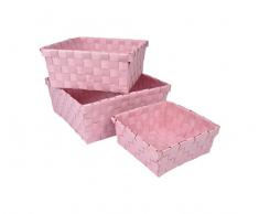 Douceur dIntérieur Interior Trenzado sin Problemas 6GMB267RS Carrito Set de 3 Powder Pink 21,5 x 21,5 x 9 cm