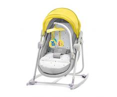 Kinderkraft Columpio Bebé 5 en 1 UNIMO, Balancín, Silla, Cuna, Capota, Amarillo