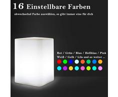 'Mr. Go regulable LED Seta 9 luz nocturna lámpara de ánimo para niños y adultos - 16 RGB de colores - 5 niveles Dimming - 4 efectos de luz - recargables - Mando a distancia - Decorativa - Fun and Safe Talla:Platz -- 4"*4"*6"