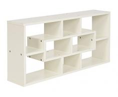 ts-ideen Estantería de pared librero unidad de almacenamiento Madera blanco 70 x 33 cm