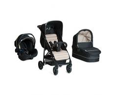 Hauck Rapid 4 Plus Trio Set - 3 en 1 carrito de bebe, Grupo 0+ adaptable a isofix, capazo, respaldo reclinable, de 0 meses a 25 kg, manillar ajustable en altura, plegado con una sola mano, negro beige