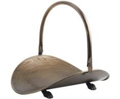 Cuna de madera cesta para leña de bronce