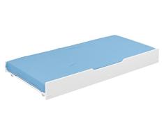 CABALLEROS Y PRINCESAS Cama Nido para literas - Blanco Lacado, 90 x 200
