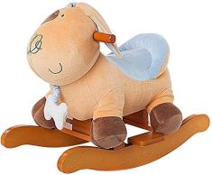 Labebe Bebé Mecedora Madera, Peluche Mecedora, Mecedora Amarillo para Bebé 1-8 Años, Columpio Bebé/Caballo Mecedora/Columpio de Interior y Jardín/Caballo Mecedora Jardín/Bebé Caballo Mecedora Niños