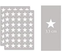 PREMYO 70 Estrellas Pegatinas Pared Infantil - Vinilos Decorativos Habitación Bebé Niños - Fácil de Poner Blanco