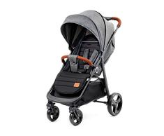 Kinderkraft Silla de Paseo GRANDE, Carrito, Capota Desplegable, para Niños, Gris