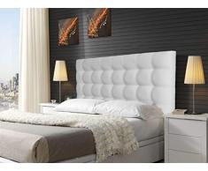 ONEK-DECCO Cabecero tapizado en Polipiel de Dormitorio Kansas Medidas cabecero de Cama niño, Juvenil y Matrimonio Cabezal Blanco, tapizado, Acolchado (150x70, Blanco)