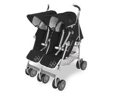 Maclaren Twin Techno Silla de paseo doble - ligera, para recién nacidos hasta los 50kg, encaja a través de la mayoría de las puertas, Capota extensible con UPF 50+