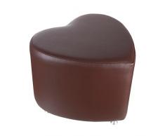 Taburete – asiento cubo forma de corazón marrón con aluminio gleiter