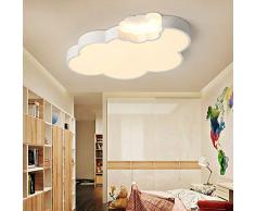 Lámpara De Techo LED, 24W, Creativo Nube Luces De Plafón 3 Colores Atenuación, Niño Acrílica Plafones, Simple Para El Hogar Iluminación Moderna Para Dormitorio, Comedor, Cocina Blanco