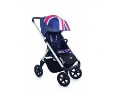 EASYWALKER-MINI Cochecito Duo MINI New Silver (rueda negra) Union Jack Denim
