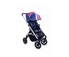 EASYWALKER-MINI Cochecito Duo MINI New Silver (rueda negra) Union Jack Denim