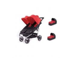 BABY MONSTER Cochecito dúo gemelar EASY TWIN 3S BABY MONSTER , Aluminio-Rojo
