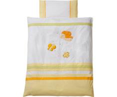 Easy Baby 415-31 - Ropa de cama infantil (funda de edredón de 80x80 cm y funda de almohada de 35x40 cm), diseño con laboriosos bordados