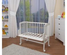 WALDIN Cuna colecho para bebé, cuna para bebé, altura regulable, natural sin tratamientos o lacado en blanco,Lacado en blanco