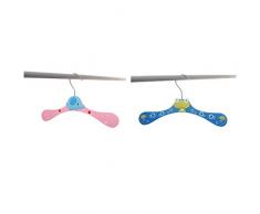 HuntGold 5X dibujos animados ropa de capa de madera Pantalones enganchan el estante de la suspensión del soporte para Bebés y Niños Armario (al azar)