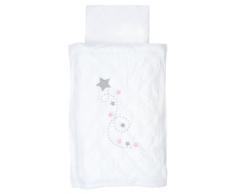 Jollein 003-005-64949 - Juego de funda de edredón y funda de almohada para cama infantil (100 x 140 cm), diseño de estrellas, color rosa y gris