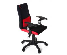 hjh OFFICE 670460 Silla para niños KIDDY PRO AL tela negro rojo silla escritorio