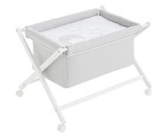 Minicuna mibebestore Plegable Star GRIS: Estructura + Vestidura + Colcha Desenfuntable + Colchón