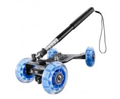 Walimex Pro Basic - Set de dolly para videocámara (incluye carrito para cámara con mango telescópico y rótula para desplazamientos de cámara)
