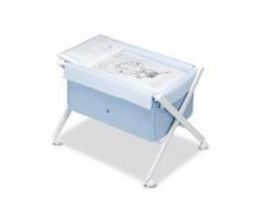 Pirulos Globo - Minicuna plegable tijera blanca, 68 x 90 x71 cm, color blanco y azul