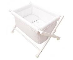 Minicuna mibebestore Plegable Blanco Gris: Estructura + Vestidura + Colcha Desenfuntable + Colchón + Almohada