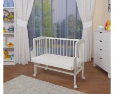 WALDIN Cuna colecho para bebé con equipamiento completo, lacado en blanco, 6 colores a elegir,blanco