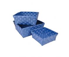 Interior trenzado sin problemas 6GMB267BF carrito Set de 3 Royal Blue 21,5 x 21,5 x 9 cm