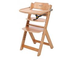 Safety 1st Timba Trona de madera con bandeja, Trona evolutiva para niños 6 meses - 10 años (30 kg), Regulable an altura,color Madera natural