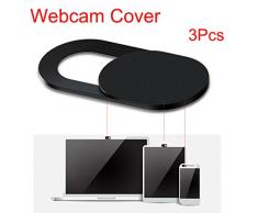Cikuso 3pzs Pegatinas Escudo de Camara de plastico Proteccion de miradas Anti-Hacker para movil PC Tablet PC Ordenador portatil Cubierta de privacidad Negro