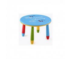 Mesa infantil redonda de plástico, Desmontable, para niños, Azul