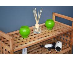 Estantería con cajones y 4 baldas – Estantería de pie de madera maciza de nogal para baño, cocina, sótano, trastero, habitación de los Niños, zapatos, etcétera
