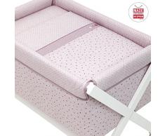 Cambrass Stela - Minicuna tijera madera, 55 x 87 x 74 cm, color rosa