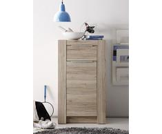 Trendteam Salón Cómoda Armario Cougar, 58 x 104 x 40 cm en acabado roble claro San Remo con mucho espacio