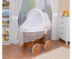 WALDIN Cuna Moisés, carretilla portabebés XXL, 6 colores a elegir,blanco