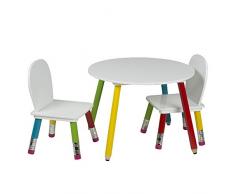 Mesa de lápiz para niños con 2 sillas, muebles para habitaciones infantiles y cuartos de juego